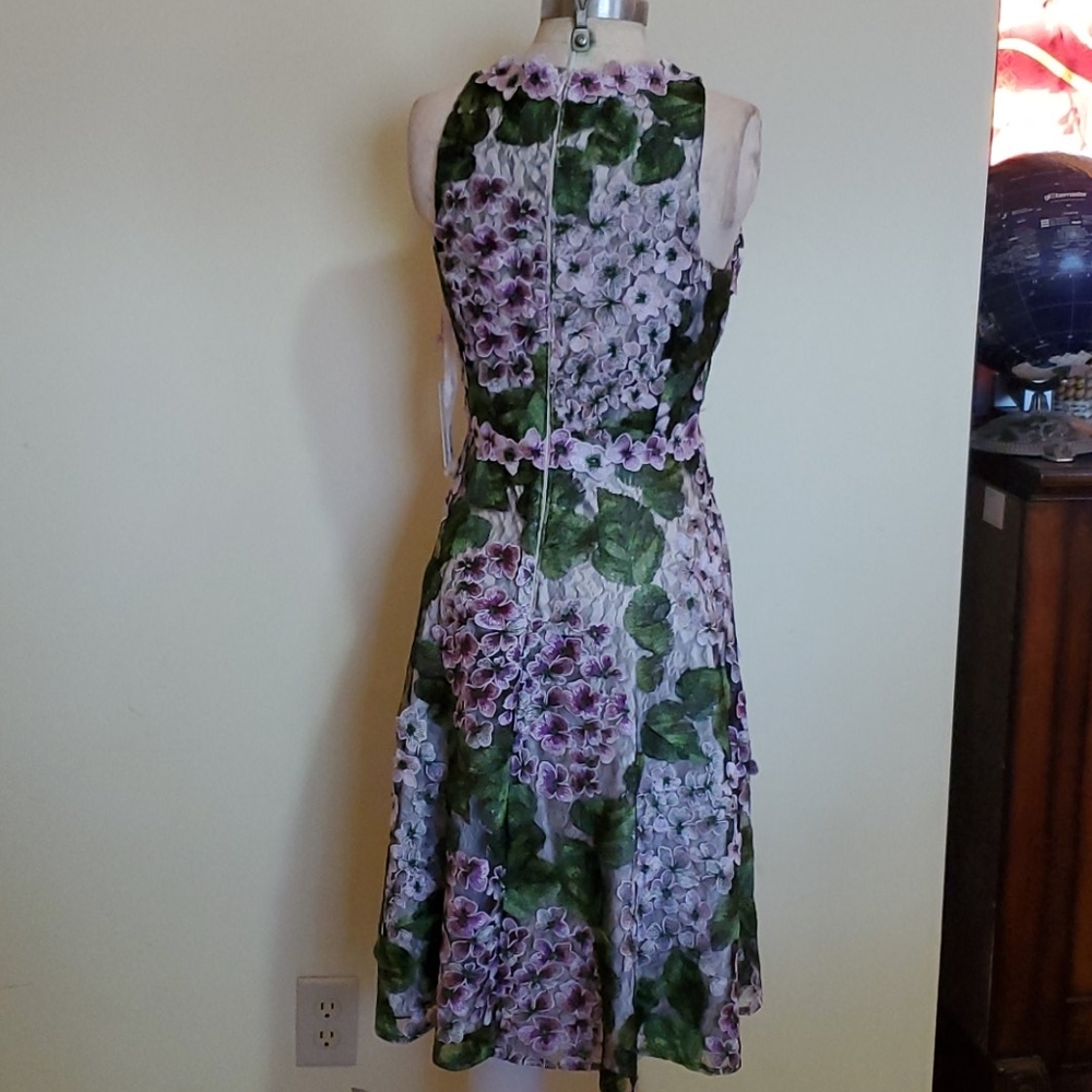 Alex Marie Purple floral embroidered Dress Size 4 - Picture 4 of 11